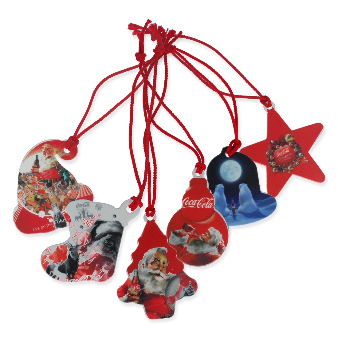Recycled Set of 6 Christmas Tree Decorations